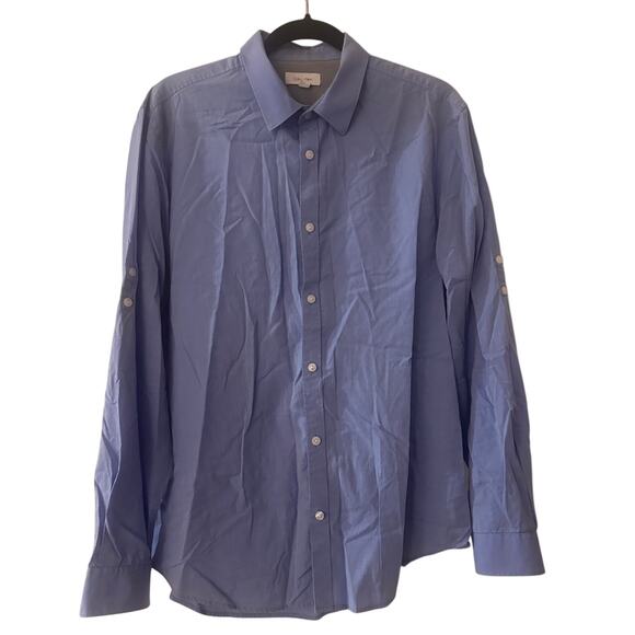 Calvin Klein blue button down shirt size large - Picture 1 of 4